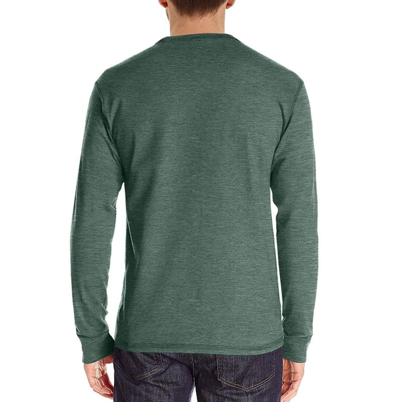 PEGENO Men's Casual Slim Fit Long Sleeve Henley T-Shirts Cotton Shirts (US Large, A2 VG-Green) - Image 2